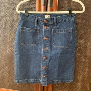 J Crew button down jean skirt